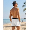 image:imageCOOFANDY Mens Swim Trunks Quick Dry Swimsuit Color Block Board Short Bathing Suit Swimwear with Mesh LinerB White