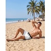 image:imageCOOFANDY Mens Swim Trunks Quick Dry Swimsuit Color Block Board Short Bathing Suit Swimwear with Mesh LinerB White