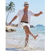image:imageCOOFANDY Mens Swim Trunks Quick Dry Swimsuit Color Block Board Short Bathing Suit Swimwear with Mesh LinerB White