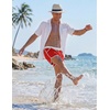 image:imageCOOFANDY Mens Swim Trunks Quick Dry Swimsuit Color Block Board Short Bathing Suit Swimwear with Mesh LinerD Red