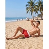 image:imageCOOFANDY Mens Swim Trunks Quick Dry Swimsuit Color Block Board Short Bathing Suit Swimwear with Mesh LinerD Red