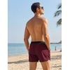 image:imageCOOFANDY Mens Swim Trunks Quick Dry Swimsuit Color Block Board Short Bathing Suit Swimwear with Mesh LinerD Wine Red