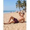 image:imageCOOFANDY Mens Swim Trunks Quick Dry Swimsuit Color Block Board Short Bathing Suit Swimwear with Mesh LinerD Wine Red