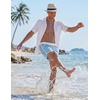 image:imageCOOFANDY Mens Swim Trunks Quick Dry Swimsuit Color Block Board Short Bathing Suit Swimwear with Mesh LinerLight Blue