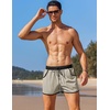 image:imageCOOFANDY Mens Swim Trunks Quick Dry Swimsuit Color Block Board Short Bathing Suit Swimwear with Mesh LinerLight Grey