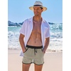image:imageCOOFANDY Mens Swim Trunks Quick Dry Swimsuit Color Block Board Short Bathing Suit Swimwear with Mesh LinerLight Grey