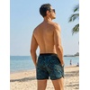 image:imageCOOFANDY Mens Swim Trunks Quick Dry Swimsuit Color Block Board Short Bathing Suit Swimwear with Mesh LinerP Black Palm