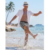 image:imageCOOFANDY Mens Swim Trunks Quick Dry Swimsuit Color Block Board Short Bathing Suit Swimwear with Mesh LinerP Black Palm Leaf