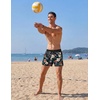 image:imageCOOFANDY Mens Swim Trunks Quick Dry Swimsuit Color Block Board Short Bathing Suit Swimwear with Mesh LinerP Black Plant Flower