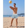 image:imageCOOFANDY Mens Swim Trunks Quick Dry Swimsuit Color Block Board Short Bathing Suit Swimwear with Mesh LinerP Blue Palm Leaf