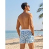 image:imageCOOFANDY Mens Swim Trunks Quick Dry Swimsuit Color Block Board Short Bathing Suit Swimwear with Mesh LinerP Blue Palm Leaf