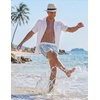 image:imageCOOFANDY Mens Swim Trunks Quick Dry Swimsuit Color Block Board Short Bathing Suit Swimwear with Mesh LinerP Blue Palm Leaf