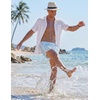 image:imageCOOFANDY Mens Swim Trunks Quick Dry Swimsuit Color Block Board Short Bathing Suit Swimwear with Mesh LinerP Blue Stripe