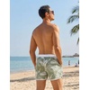 image:imageCOOFANDY Mens Swim Trunks Quick Dry Swimsuit Color Block Board Short Bathing Suit Swimwear with Mesh LinerP Green Palm Leaf