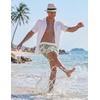 image:imageCOOFANDY Mens Swim Trunks Quick Dry Swimsuit Color Block Board Short Bathing Suit Swimwear with Mesh LinerP Green Palm Leaf