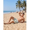 image:imageCOOFANDY Mens Swim Trunks Quick Dry Swimsuit Color Block Board Short Bathing Suit Swimwear with Mesh LinerP Green Palm Leaf