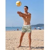 image:imageCOOFANDY Mens Swim Trunks Quick Dry Swimsuit Color Block Board Short Bathing Suit Swimwear with Mesh LinerP Green Palm Leaf