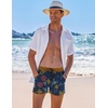 image:imageCOOFANDY Mens Swim Trunks Quick Dry Swimsuit Color Block Board Short Bathing Suit Swimwear with Mesh LinerW Blue Flower