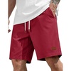 image:imageCOOFANDY Mens Cotton Chino Shorts 9 Inch Casual Shorts Elastic Waist Drawstring Summer Beach Shorts with PocketsRed