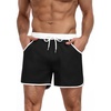 image:imageCOOFANDY Mens Swim Trunks Quick Dry Swimsuit Color Block Board Short Bathing Suit Swimwear with Mesh LinerA Black
