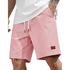 image:imageCOOFANDY Mens Cotton Chino Shorts 9 Inch Casual Shorts Elastic Waist Drawstring Summer Beach Shorts with PocketsPink