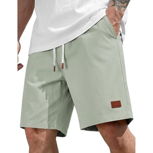 image:imageCOOFANDY Mens Cotton Chino Shorts 9 Inch Casual Shorts Elastic Waist Drawstring Summer Beach Shorts with PocketsSage Green