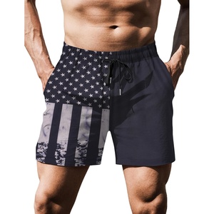 image:imageCOOFANDY Mens Running Athletic Shorts 5 Inch 2 Pack Gym Workout Shorts Fitted Exercise Hiking Shorts with Zipper PocketBlack American Flag