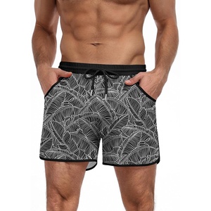 image:imageCOOFANDY Mens Swim Trunks Quick Dry Swimsuit Color Block Board Short Bathing Suit Swimwear with Mesh LinerP Black Palm Leaf