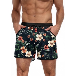 image:imageCOOFANDY Mens Swim Trunks Quick Dry Swimsuit Color Block Board Short Bathing Suit Swimwear with Mesh LinerP Black Plant Flower