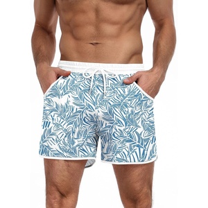 image:imageCOOFANDY Mens Swim Trunks Quick Dry Swimsuit Color Block Board Short Bathing Suit Swimwear with Mesh LinerP Blue Palm Leaf