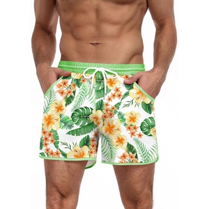 image:imageCOOFANDY Mens Swim Trunks Quick Dry Swimsuit Color Block Board Short Bathing Suit Swimwear with Mesh LinerP Green Hawaiian Flower