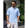 image:imageCOOFANDY Mens Henley TShirts Short Sleeve Casual Button Henley Shirts Band Collar Tee Summer Beach Hippie Shirts