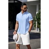 image:imageCOOFANDY Mens Henley TShirts Short Sleeve Casual Button Henley Shirts Band Collar Tee Summer Beach Hippie Shirts