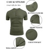 image:imageCOOFANDY Mens Soft Henley Short Sleeve T Shirts Casual Basic Shirt with Pocket 3 Button Tees Summer TopsArmy Green