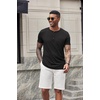 image:imageCOOFANDY Mens Soft Henley Short Sleeve T Shirts Casual Basic Shirt with Pocket 3 Button Tees Summer TopsBlack