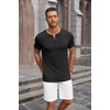 image:imageCOOFANDY Mens Soft Henley Short Sleeve T Shirts Casual Basic Shirt with Pocket 3 Button Tees Summer TopsBlack