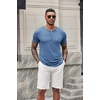 image:imageCOOFANDY Mens Soft Henley Short Sleeve T Shirts Casual Basic Shirt with Pocket 3 Button Tees Summer TopsBlue