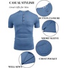 image:imageCOOFANDY Mens Soft Henley Short Sleeve T Shirts Casual Basic Shirt with Pocket 3 Button Tees Summer TopsBlue