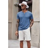 image:imageCOOFANDY Mens Soft Henley Short Sleeve T Shirts Casual Basic Shirt with Pocket 3 Button Tees Summer TopsBlue