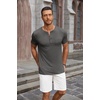 image:imageCOOFANDY Mens Soft Henley Short Sleeve T Shirts Casual Basic Shirt with Pocket 3 Button Tees Summer TopsDark Grey