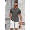 image:imageCOOFANDY Mens Soft Henley Short Sleeve T Shirts Casual Basic Shirt with Pocket 3 Button Tees Summer TopsDark Grey