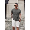 image:imageCOOFANDY Mens Soft Henley Short Sleeve T Shirts Casual Basic Shirt with Pocket 3 Button Tees Summer TopsDark Grey