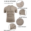 image:imageCOOFANDY Mens Soft Henley Short Sleeve T Shirts Casual Basic Shirt with Pocket 3 Button Tees Summer TopsDark Khaki