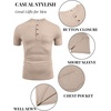 image:imageCOOFANDY Mens Soft Henley Short Sleeve T Shirts Casual Basic Shirt with Pocket 3 Button Tees Summer TopsKhaki