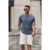 image:imageCOOFANDY Mens Soft Henley Short Sleeve T Shirts Casual Basic Shirt with Pocket 3 Button Tees Summer TopsNavy Blue