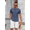 image:imageCOOFANDY Mens Soft Henley Short Sleeve T Shirts Casual Basic Shirt with Pocket 3 Button Tees Summer TopsNavy Blue