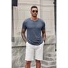 image:imageCOOFANDY Mens Soft Henley Short Sleeve T Shirts Casual Basic Shirt with Pocket 3 Button Tees Summer TopsNavy Blue