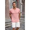 image:imageCOOFANDY Mens Soft Henley Short Sleeve T Shirts Casual Basic Shirt with Pocket 3 Button Tees Summer TopsPink