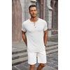 image:imageCOOFANDY Mens Soft Henley Short Sleeve T Shirts Casual Basic Shirt with Pocket 3 Button Tees Summer TopsWhite