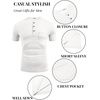 image:imageCOOFANDY Mens Soft Henley Short Sleeve T Shirts Casual Basic Shirt with Pocket 3 Button Tees Summer TopsWhite